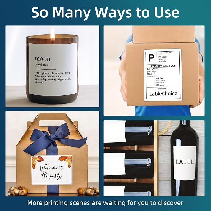 100 Sheets 400 Pcs 4"x5" 4 Up Shipping Address Labels - Image 6
