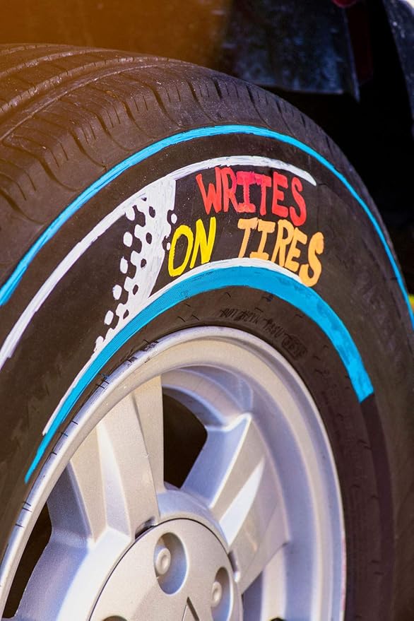 Window Markers for Glass Washable Car Window Paint Pen- Dry Erase Liquid Chalk Marker Car Decorations on All Surfaces, Tire, Windshield - Auto Marker, Autowriter, Rain Resistant (Yellow, Jumbo Tip)-DeskLoop Office