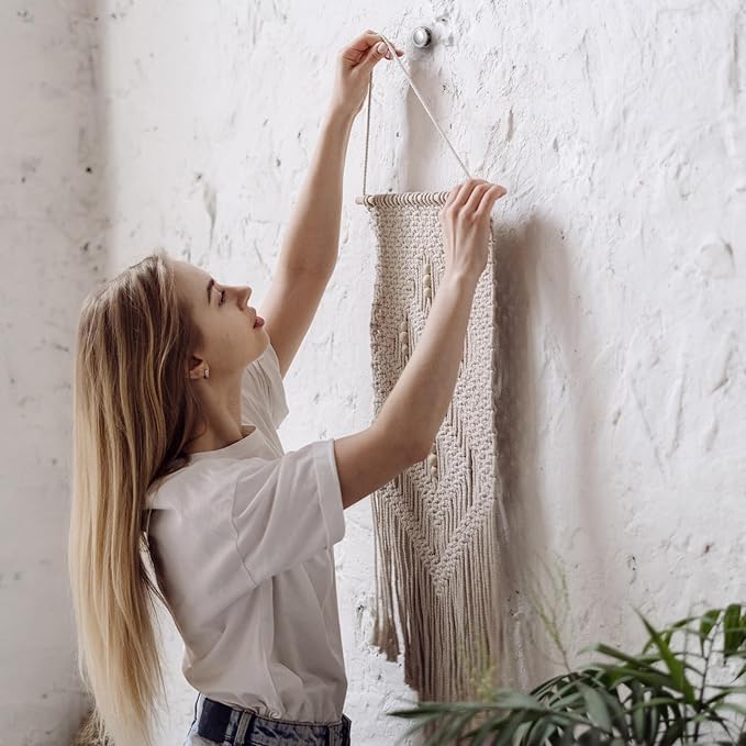 Ferraycle 40 Piece Double Headed Picture Hangers Nails 4 Size Long Thumb Tacks for Wall Hanging Decorative Nails Push Pins Picture Hooks for Drywall Photo Decor, 10/20/ 30/ 50lb(Silver)-DeskLoop Office