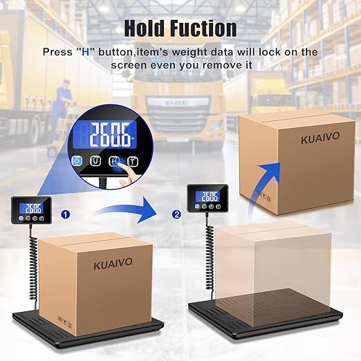 Shipping Scale, 660lbs Heavy Duty Digital Luggage Scale for Packages, 0.35oz High Accurate Postage Scale for Small Business, Warehouse, Home Use, Battery & Charging Cable Include-DeskLoop Office