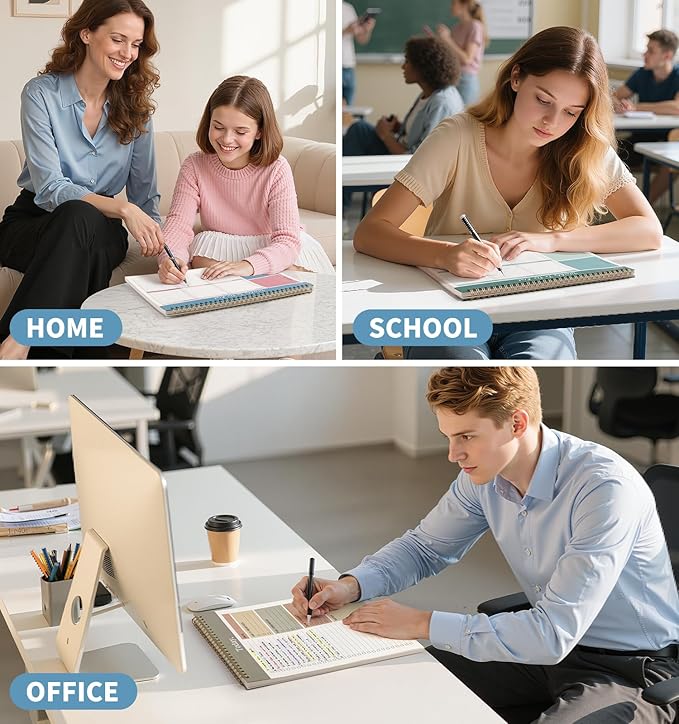 Weekly To Do List Notepad, 52 Undated Sheets (8.5"×11") Duplex-printed Weekly Planner Notepad For Work Home School Office Desk Accessories Supplies & Goal Setting Tasks - Blue-DeskLoop Office