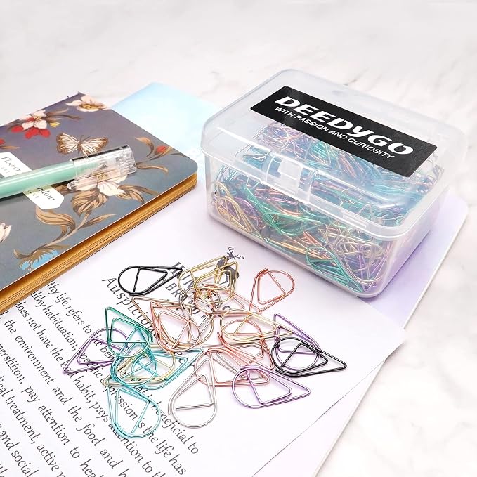 DEEDYGO 250 PCS Multicolor Drop-Shaped Paper Clips, 1 Inch | Teardrop Paperclips - Image 6