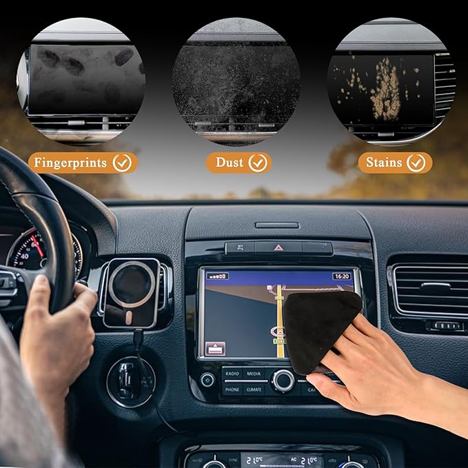 2 PCS Car Screen Cleaner, Car Touch Screen Cleaner, Microfiber Cloth Auto Touchscreen Cleaning Wipes, Car Cleaning Wipes Cleaning Cloth Screen Cleaner Cloth for Vehicle Dashboard Car Display Interior-DeskLoop Office