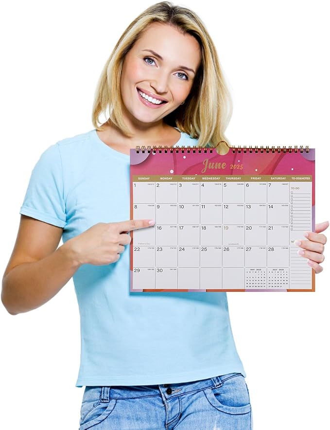 Lbylyhxc 2025-2026 Calendar - 18 Monthly Wall Calendar 2025-2026 from January 2025 to June 2026, 11 x 8.5 Inches.Thick Paper with Julian Dates and Block for New Year and Christmas Presents (2025-2026 wall calendar geometric)