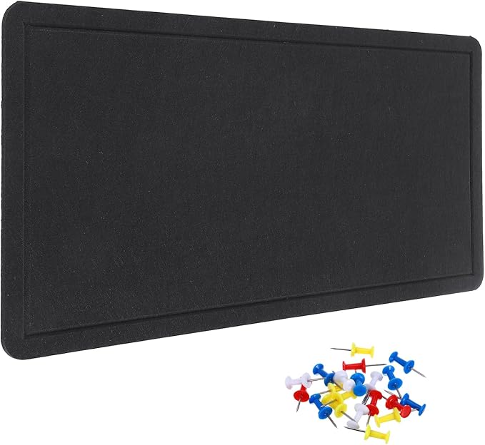 YOKIVE Felt Bulletin Board, 94.4 x 47 -Inch Foldable Decorative Pin Board Self Adhesive Felt Cork Board with 20 Pushpins, Great for Wall, Photo Display, Paste Note, Schedule(Black)-DeskLoop Office