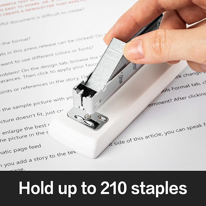 Deli Stapler, Desktop Stapler, 2 Pack, Office Stapler, 25 Sheet Capacity, Includes 2000 Staples and 2 Staple Removers, 2 Pack, White-DeskLoop Office
