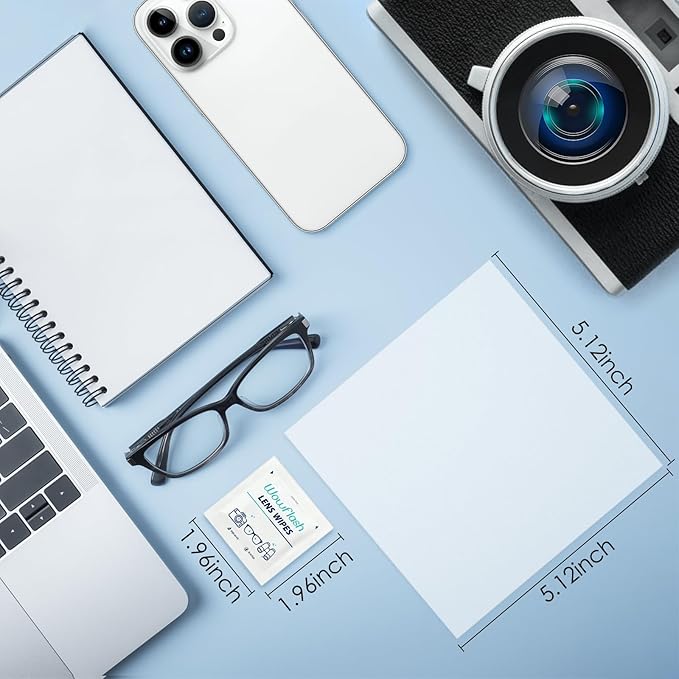 200 Count Lens Wipes for Eyeglasses, Eyeglass Lens Cleaning Wipes Pre-moistened Individually Wrapped Sracth-Free Streak-Free Eye Glasses Cleaner Wipes for Sunglass, Camera Lens, Goggles-DeskLoop Office