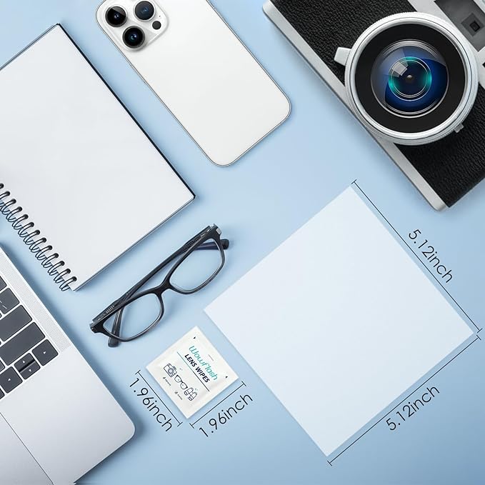 600 Count Lens Wipes for Eyeglasses, Eyeglass Lens Cleaning Wipes Pre-moistened Individually Wrapped Sracth-Free Streak-Free Eye Glasses Cleaner Wipes for Sunglass, Camera Lens, Goggles-DeskLoop Office