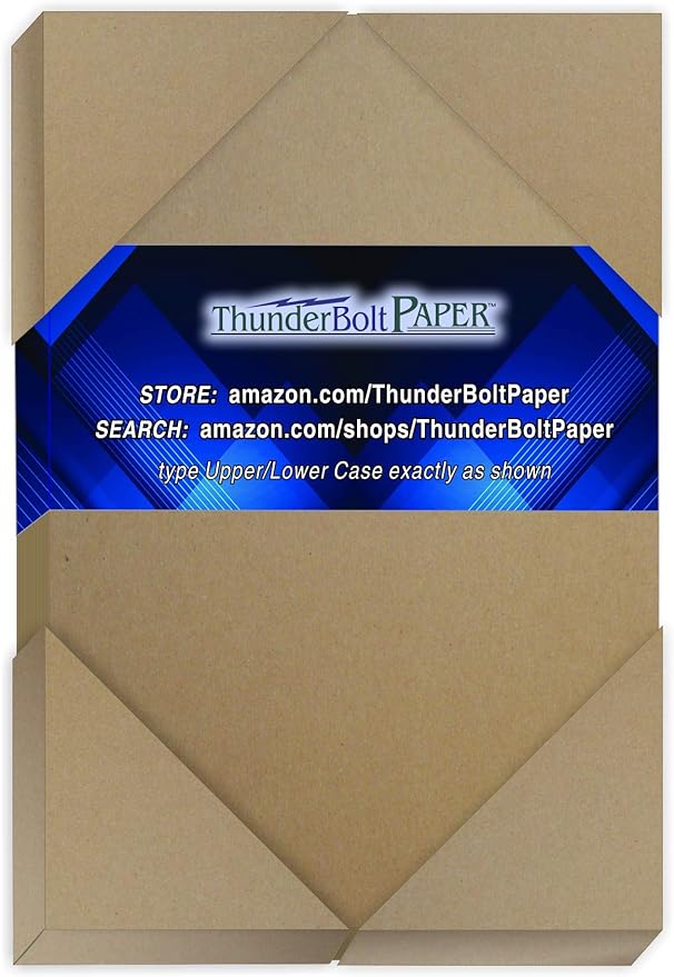 50 Sheets Chipboard 40pt (Point) 4.25 X 5.5 Inches Medium Weight One Fourth Letter Size .040 Caliper Thickness Cardboard Craft and Packing Brown Kraft Paper Board-DeskLoop Office