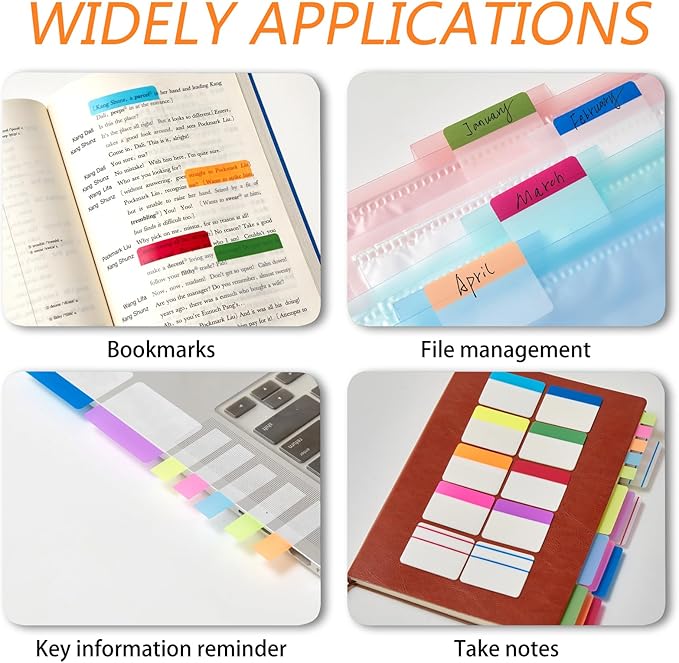 Sticky Index Tabs Book Page - 500Pcs 2 Inch Writable Colored Pages Markers, Repositionable File Tab Flags Labels Self Adhesive Reading Divider Sticker for Books, Binders, Notebook and Folders (21 Set)-DeskLoop Office