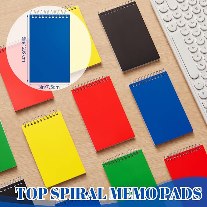 36 Pcs Small Pocket Notebooks 3 x 5 Inch Mini Memo Spiral Notepads Top Bound College Ruled Lined Note Pads for Back School Office Journaling Noting, 75 Sheets/Pad (Rainbow)-DeskLoop Office