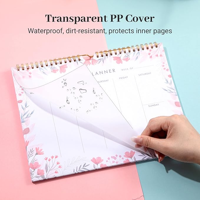 8.5x11 Weekly Planner Notepad Undated To Do List Note pad 52 Weekly Desk Wall Planner Calendar Hangble Daily Planning Pad for Work,Home,School,Ofiice Supplies,Matching 44 Notepad,Pink-DeskLoop Office