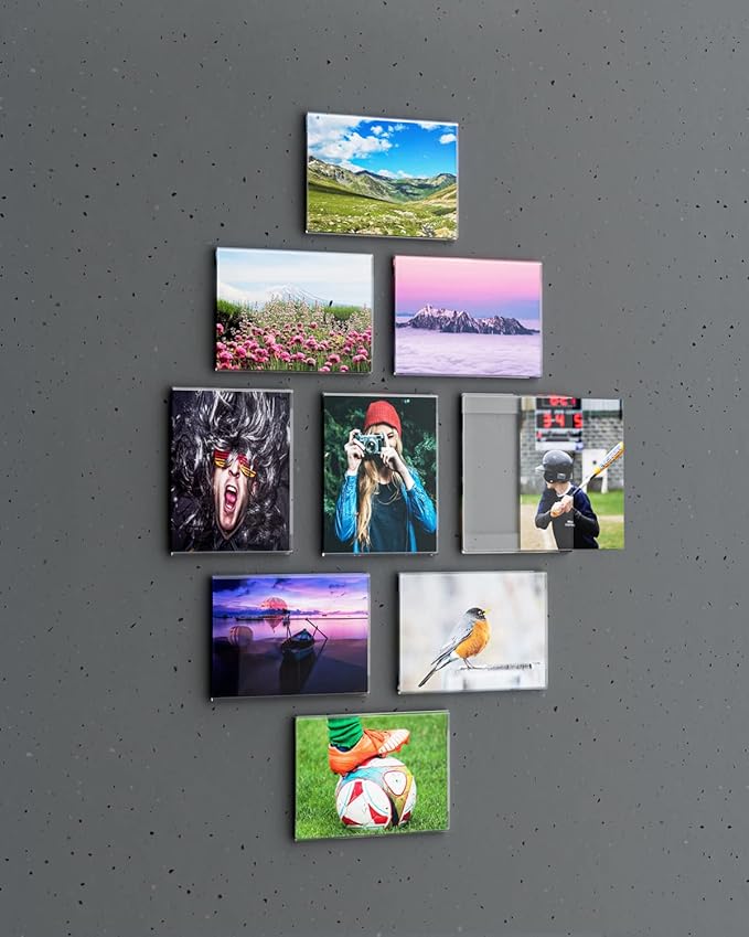 12 Pcs Acrylic Sign Holder 8.5 x 11, Vertical Wall Mount Sign Holders with 3M Adhesive, Clear Plastic Frames Paper Display Sign Holders for Office, Home, Store, Restaurant - No Drilling