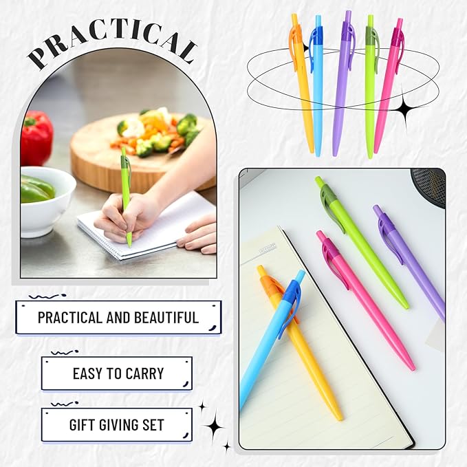 Yuxingrong Retractable Ballpoint Pens 1.0mm, Smooth Writing Black Ink Click Pens, Comfort Grip & Anti-Slip Design, Quick-Dry Oil-Based for Office, School, Journaling, Planner 50Pack-DeskLoop Office