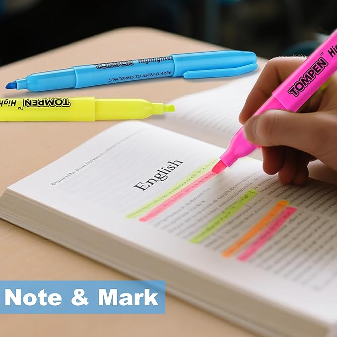 Highlighters Bulk 48 Pack – 6 Assorted Colors Chisel Tip High lighter Marker Set for School,Office,Bible Study, Journaling – Smear-Free,Quick Dry Ink Fluorescent Pens for Teachers & Students-DeskLoop Office