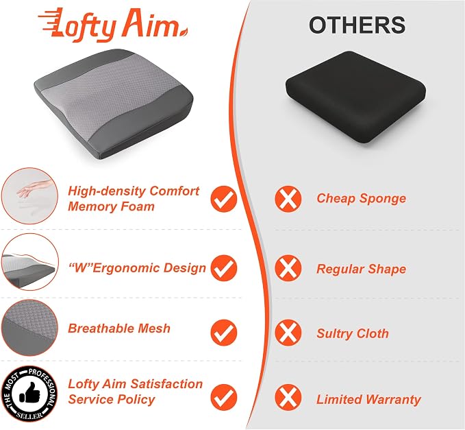 Lofty Aim Car Seat Cushion, Comfort Memory Foam Car Cushions - Image 9