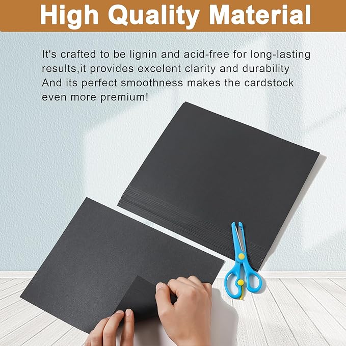 28 Sheets Shimmer Black Cardstock 8.5 x 11 Heavyweight Paper, 250gsm/92lb Black Construction Paper Card Stock for Making Card, Greeting Cards, Office, Scrapbooking, Wedding Invitations-DeskLoop Office