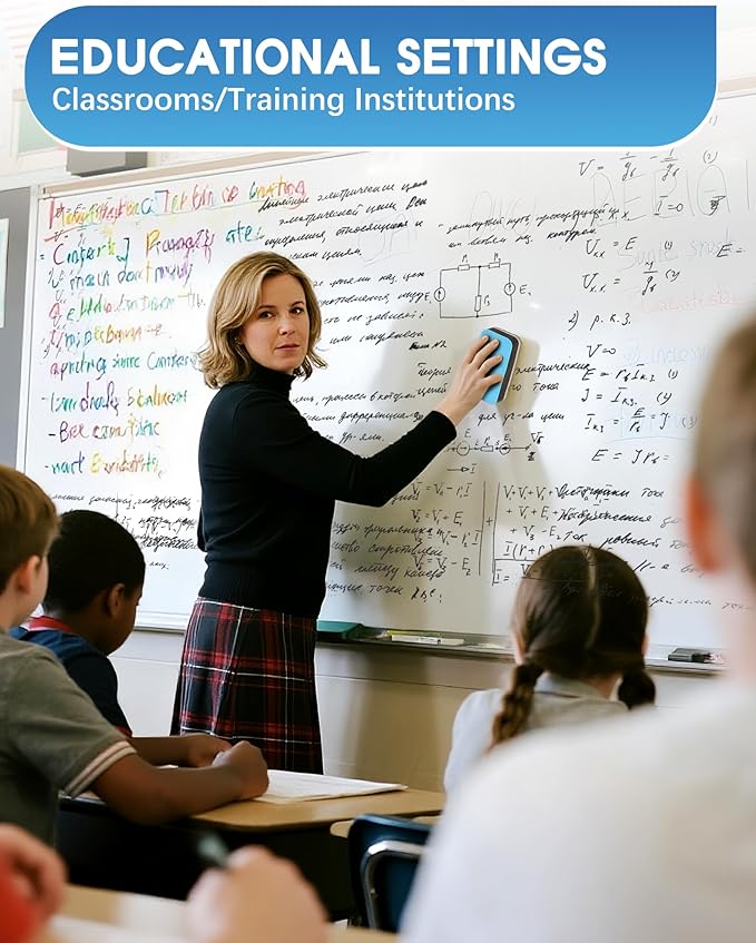 SFAIH Dry Erase Markers Chisel Tip with Magnetic Whiteboard Eraser, 72 Bulk Pack Black White Board Markers for Teachers & Students, Versatile Lines, 1s Quickly Dry, Perfect for Classroom and Office-DeskLoop Office