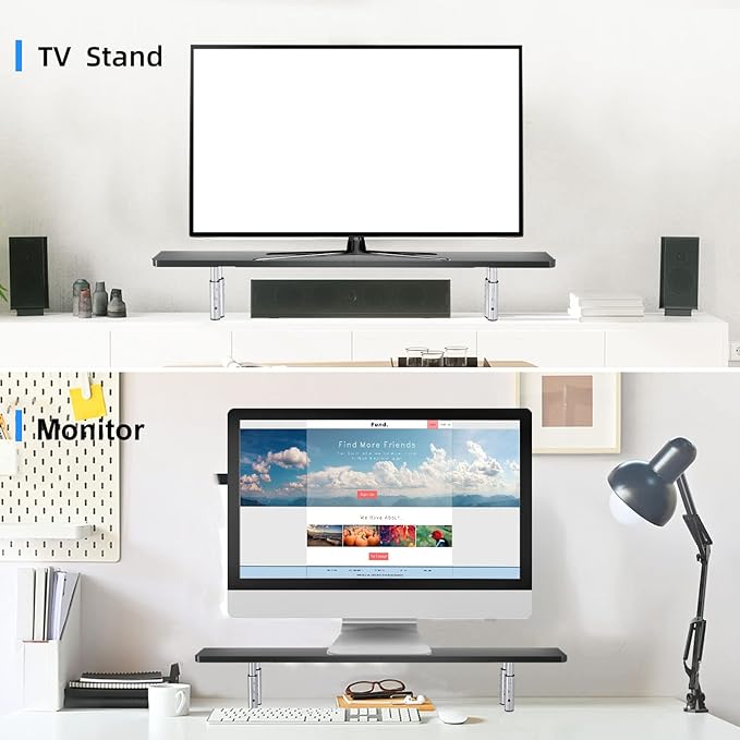 suptek Laptop Stand for Desk,Computer Monitor Laptop Stand Riser for Printer, Notebook and All Flat Screen TV Display,3 Height Adjustable(MST016)-DeskLoop Office