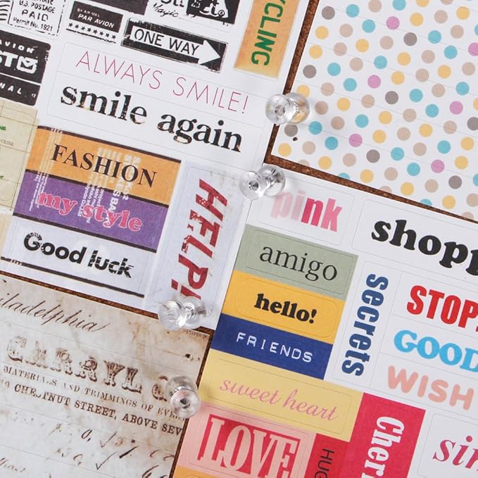 Yalis Push Pins 600 Count, Standard Clear Thumb Tacks Steel Point and Clear Plastic Head-DeskLoop Office