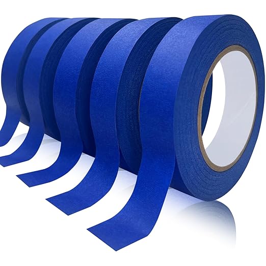 Blue Tape Painters Tape, 5 Rolls Premium General Purpose Masking Tape Painter's Tape (0.94-Inch x 60.1 Yards), Paint Tapes for Walls Painting, DIY Crafts, Arts, Decoration, Removes Easily, No Residue-DeskLoop Office
