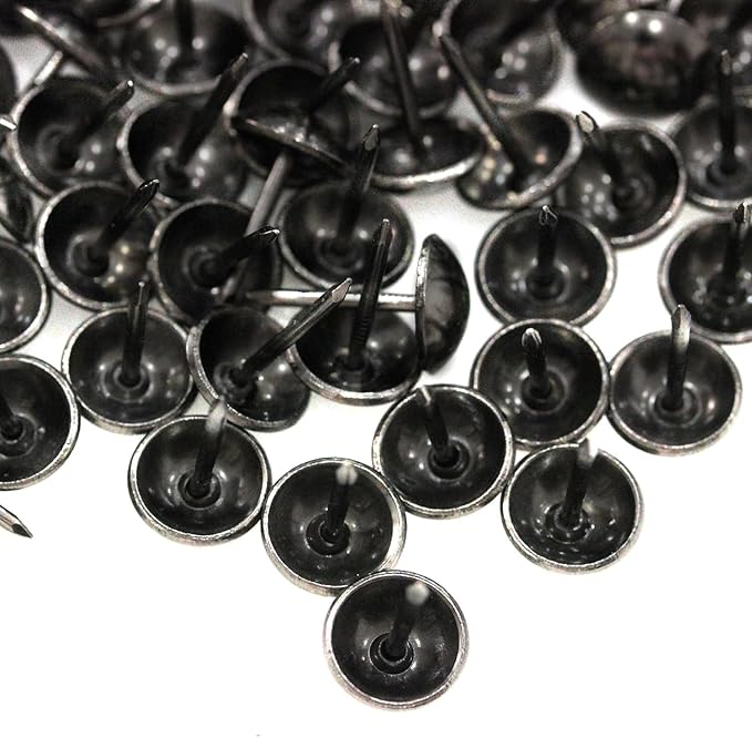 500Pcs Upholstery Tacks, BetterJonny Decorative Furniture Nails Pins 17X11MM Black Metal Thumb Tacks for Upholstered Furniture Cork Board, Home Decor-DeskLoop Office