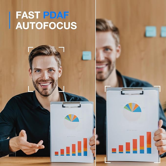 EMEET C960 2K Webcam with Microphone, 2K QHD, 2 Noise-Reduction Mics, TOF Autofocus Streaming Webcam with Privacy Cover, Plug&Play USB Webcam for Calls/Conference, Zoom/Skype/YouTube, Laptop/Desktop-DeskLoop Office