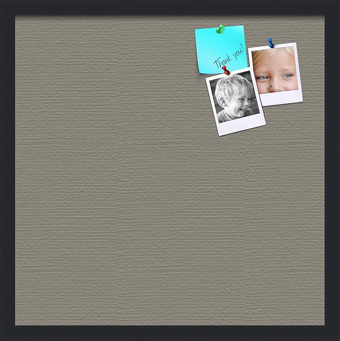 PinPix 20x20 Inch Cork Bulletin Board. This Decorative Framed Pin Board Comes with Pewter Design and a Satin Black Frame. Ideal for Home Office Decor or Message Board (PinPix-1812)-DeskLoop Office