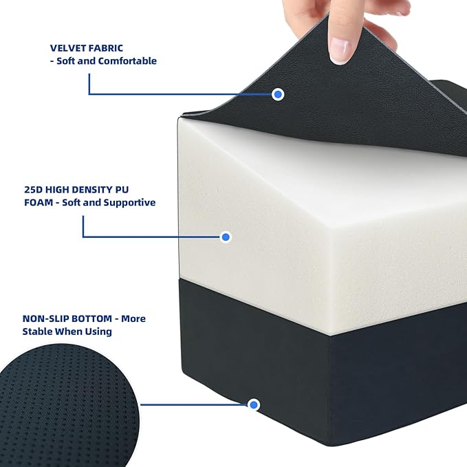 Adjustable Foot Rest for Under Desk at Work - 3-in-1 Ergonomic Foot Stool with Zipper Connection, 6.3"/11.8"/16" Height Adjustable for Office, Home & Gaming (Black)-DeskLoop Office