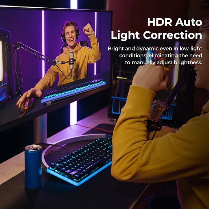 OBSBOT Tiny PTZ 4K Webcam, AI Powered Framing & Autofocus, 4K Video Conference Camera with Dual Omni-Directional Microphones, Auto tracking with 2 axis gimbal,HDR,60 FPS,Low-Light Correction,Streaming-DeskLoop Office