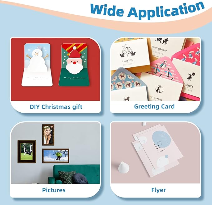 Uinkit 11 x 17 Thick Photo Paper Glossy 11x17 60Sheets 62lb Inkjet Heavyweight 230gsm Gallery show Brochure Pictures Funeral Bulletin Obituary Papers Obituaries Gloss Papers-DeskLoop Office