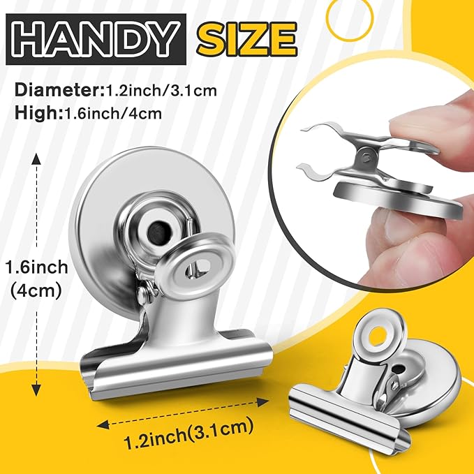 60 Pack Fridge Refrigerator Magnets, Heavy Duty Magnetic Clips, Whiteboard Magnet Clips, Refrigerator Magnets Clip, Non-Scratch Clip Magnets for Whiteboard, Office, Locker, Photo Displays-DeskLoop Office