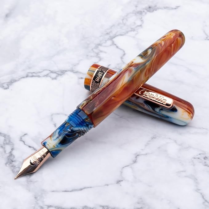 Conklin 1898 Fountain Pen, Misto Orange - Fine Nib | Unique Resin Blend Pen with Luxury Design | JoWo Stainless Steel Nib Made in Germany | Ideal Gift for Professionals-DeskLoop Office