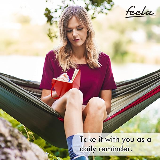 feela 15 Pack Pocket Small Notebooks Bulk, Mini Cute Notepads Hardcover College Ruled Lined Journals with Pen Holder for School Business Memos, with 15 Black Pens, 3.5”x 5.5”, A6, Red-DeskLoop Office