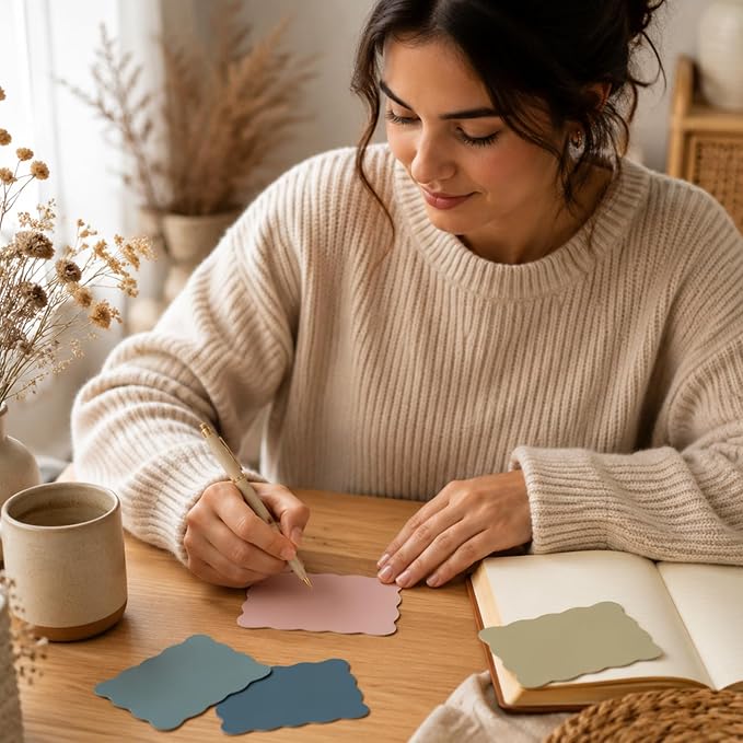 Whaline 150Pcs Boho Index Cards 3 x 5 Inch Neutral Color Flash Notecard - Image 7