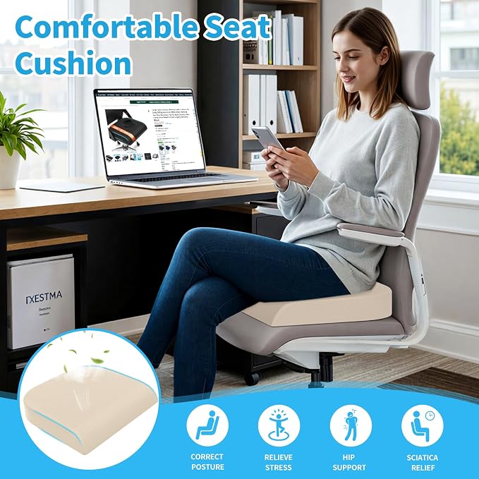 TranquilRelax XLarge Seat Cushion, Memory Foam Cushion - Image 7