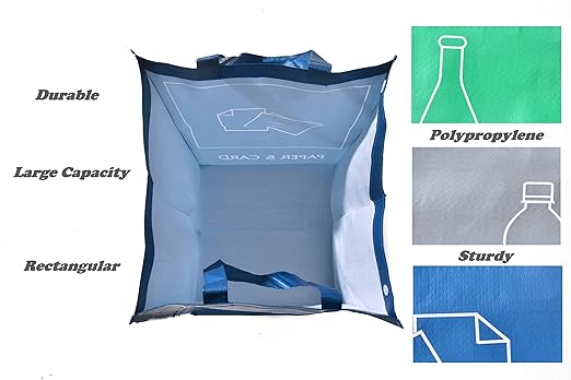 YOUNG DA Reusable Recycle Bags, 3-Piece Separate Recycling Bin Set for Home, Kitchen, and Office - Waterproof Recyclable Waste Sorting Organizer-DeskLoop Office