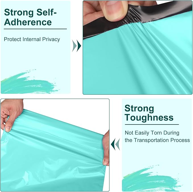 Poly Mailers 14.5x19, Large Poly Mailers 100 Pack, Shipping Mailers with Self Seal Adhesive, Waterproof and Tear-Proof Mailers Poly Bags for Small Business (Teal)