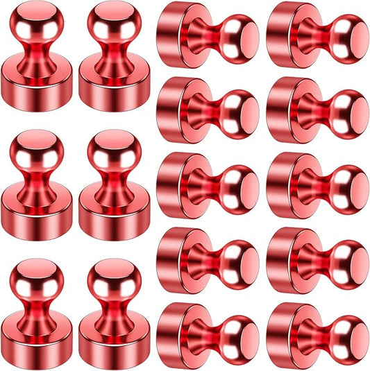 VNDUEEY 16 Pack Red Fridge Magnets, Refrigerator Magnet, Strong Magnets for Whiteboard, Magnetic Push Pins, Cute Magnet for Kitchen, Office, School, Adults-DeskLoop Office