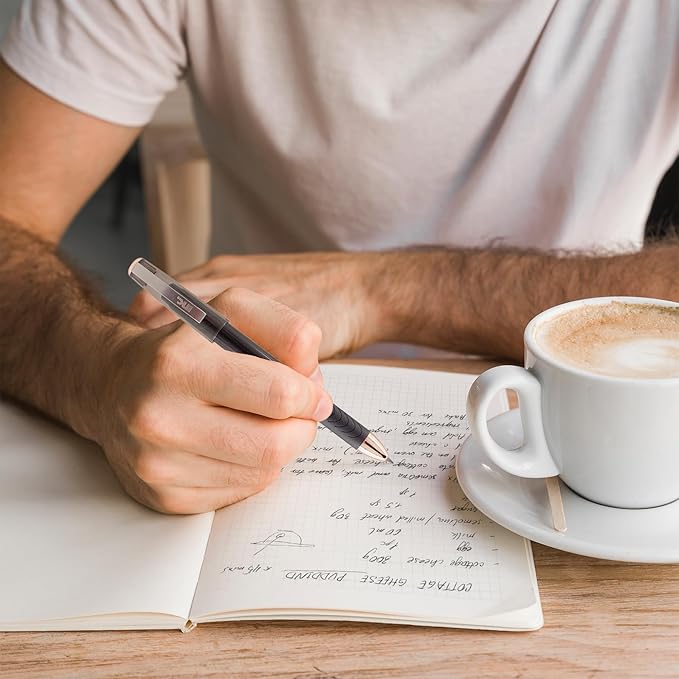 Inc. Magna Tank Gel Pen - Bulk 0.7-mm Medium-Point Roller Pens with Comfort Grip for School, Office, Writing, and Journaling, 12 Count Pack, Black Ink-DeskLoop Office