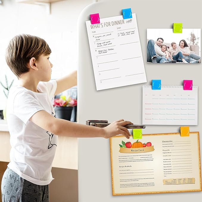 Grtard 8 Pack Magnetic Clips Heavy Duty, Colorful Strong Fridge Magnet Clips Heavy Duty, Metal Magnet Clips for Fridge, Clip Magnets, Magnetic Clips for Refrigerator, Locker, Whiteboard, Home, Office-DeskLoop Office