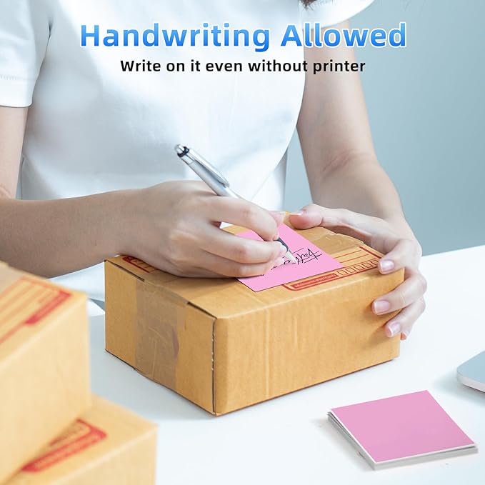 4x6 Pink Thermal Labels, 1 Packs of 500 4x6 Fold Labels - Compatible with JADENS, ASprink, Phomemo, Rollo, Zebra, Omezizy and Other Thermal Printers-DeskLoop Office