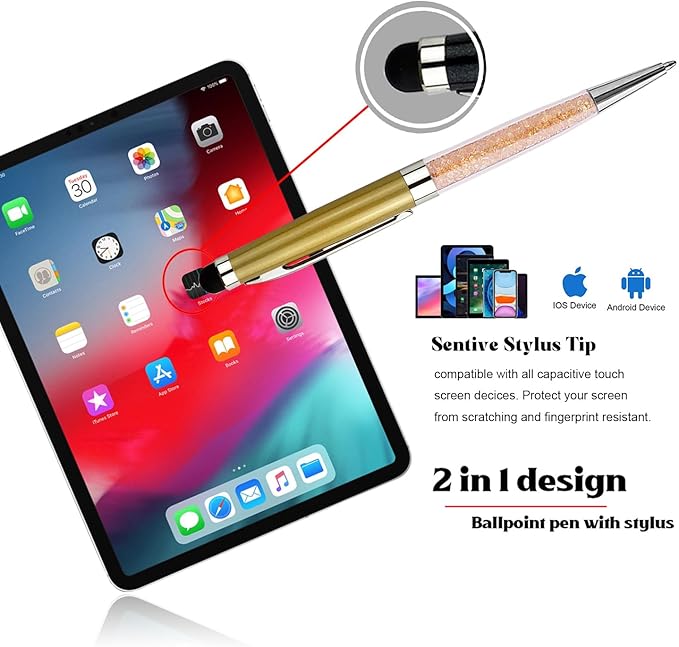 Personalized Pens Bulk Custom Ballpoint Pens with Business Name Message Logo, Customized Engraved Pens with Stylus for Birthdays Anniversaries Graduations 12pcs/Pack-DeskLoop Office