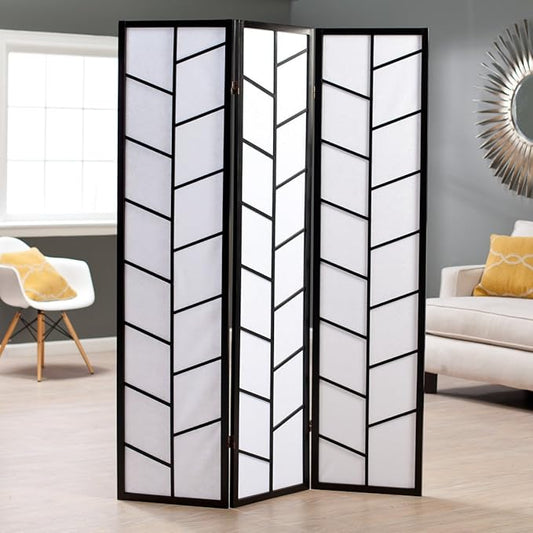 NicBex Room Divider 3 Panel Room Dividers with Heavy-Duty Rice Paper Partition Room Dividers and Folding Privacy Screens Wall Divider for Home, Office, Room Separation,51" W x 2" D x 71" H, Black-DeskLoop Office
