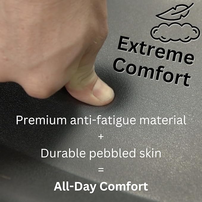 Topo Mini Comfort Mat by Ergodriven | The Smaller Not-Flat Anti-Fatigue Standing Desk Mat with Calculated Terrain | Accessories | Obsidian Black-DeskLoop Office