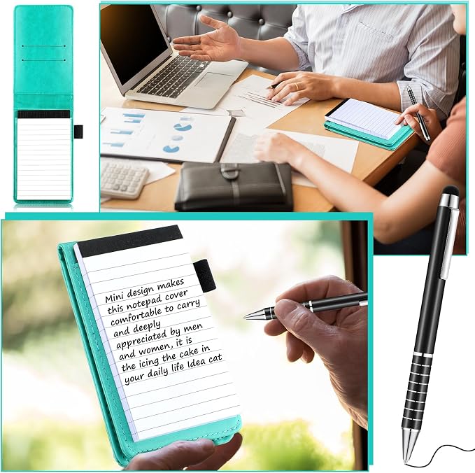Outus 10 Pcs Mini Pocket Notepad Holder Set Included Small Leather Pocket - Image 7