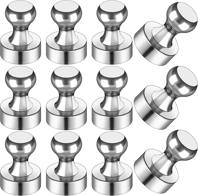 LOVIMAG 12Pcs Fridge Magnets Push Pins for Kitchen, Whiteboard, Office, Classroom and Map - Refrigerator Magnets for Adults-DeskLoop Office