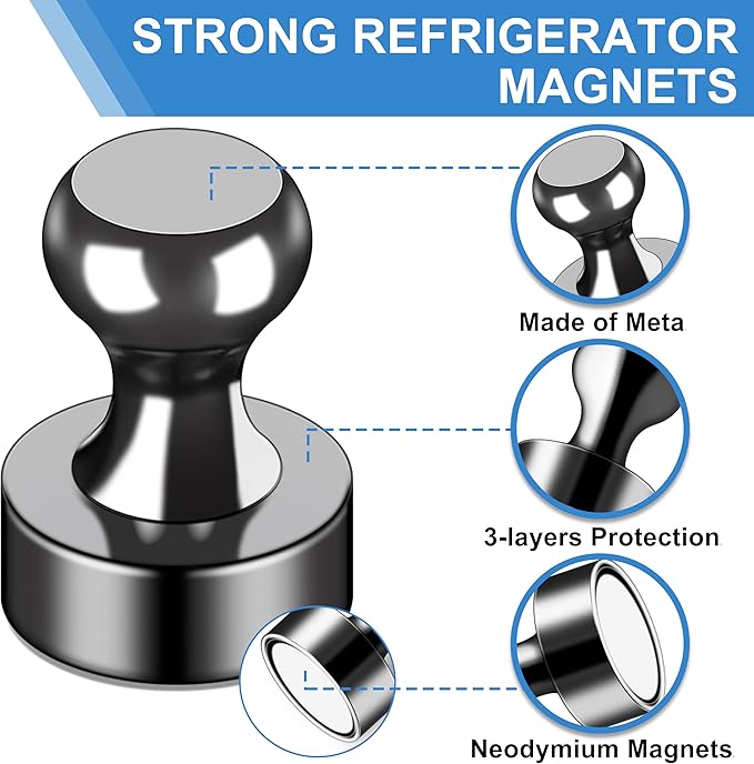 LOVIMAG Small Magnets for Cruise Ship Essentials, Cruise Magnets for Door Decoration, 4 Assorted Color Push Pins Neodymium Magnets for Cruise Cabins, Kitchen, Locker or Office Accessories-16 Pcs-DeskLoop Office