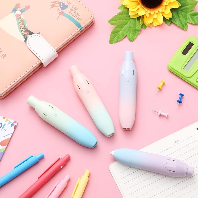 4 Pcs Quick Dry Correction Tape Aesthetic Gradient Color Refillable Retractable - Image 6