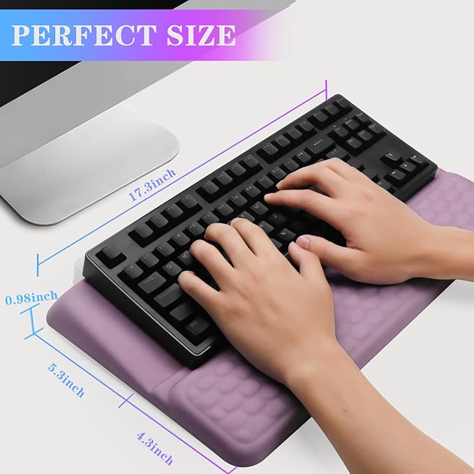 Computer Keyboard Stand with Wrist Rest, Ergonomic Tilted Keyboard Holder - Keyboard Riser with Wrist Pad - Keyboard Tray Support for Office Home - Purple-DeskLoop Office